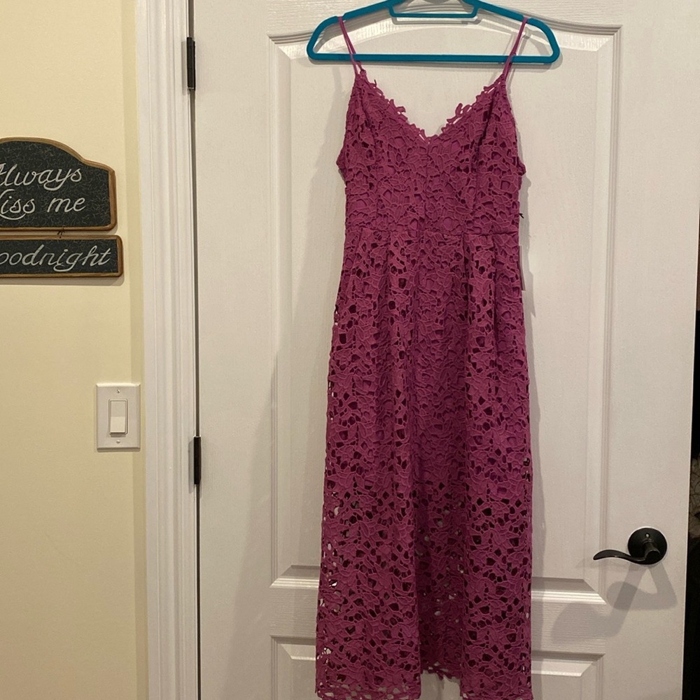 Purplish pink spaghetti strap dress